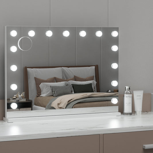 Large Hollywood Vanity with LED Light Bluetooth 80x58cm